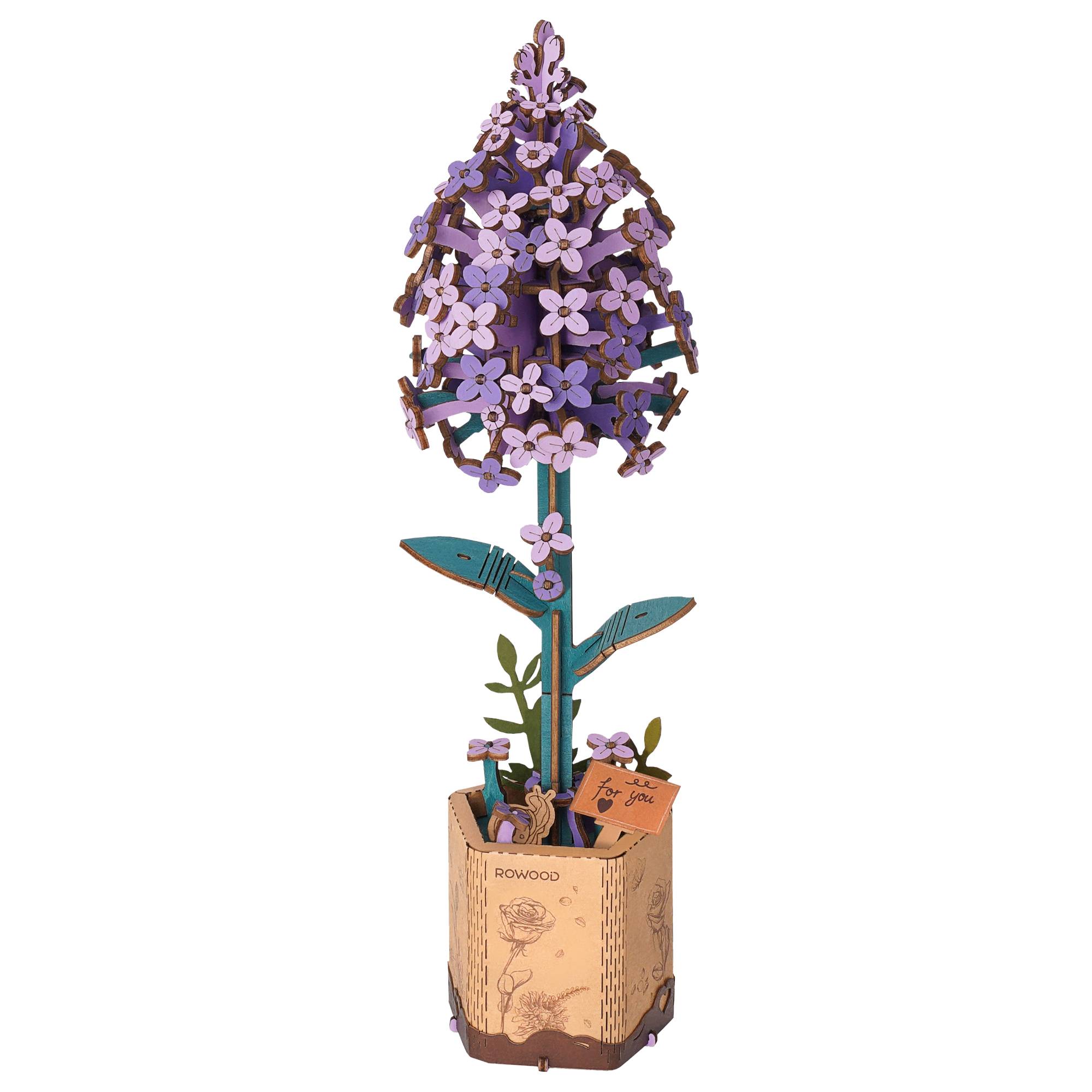 Robotime Rowood DIY Lilac 3D Wooden Puzzle (TW021) Wooden Flower