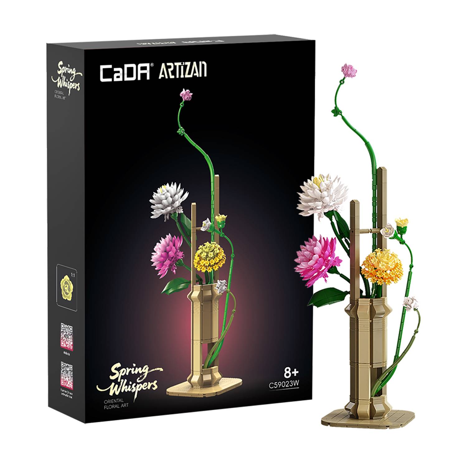 CaDA Artizan Oriental Spring Floral Art DIY Brick Block set C59023W