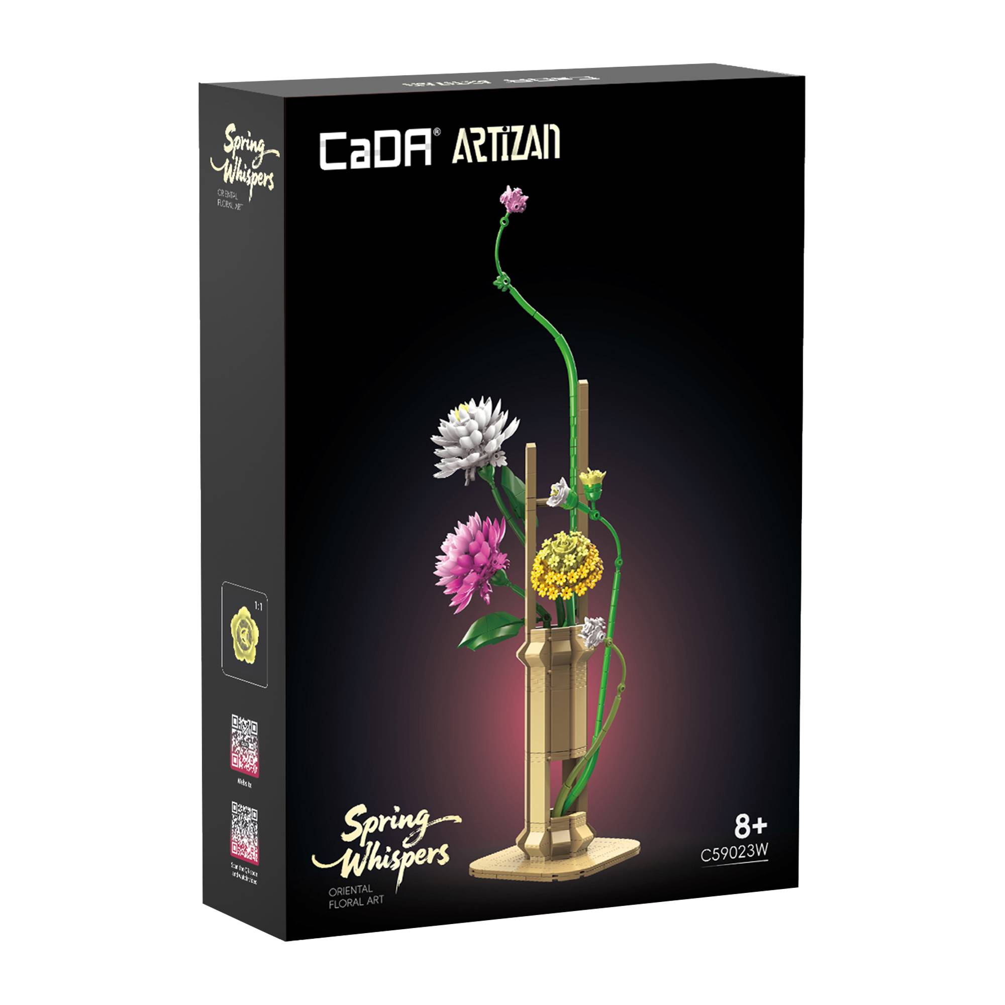 CaDA Artizan Oriental Spring Floral Art DIY Brick Block set C59023W